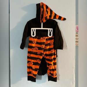 Baby Boy My First Halloween Outfit Pumpkin Long Sleeve Pants Set
